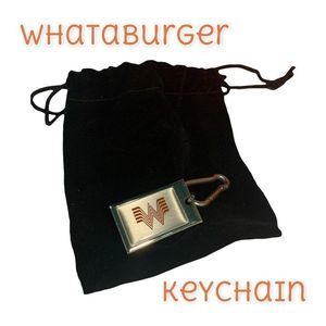 Whataburger Special Carabiner Small Keychain in Velvety Bag Orange Thank You Box